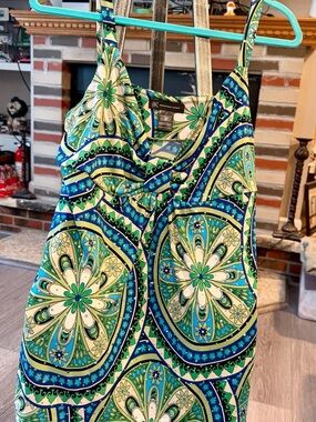 INC International Concepts Green and Blue Floral-Print Camisole